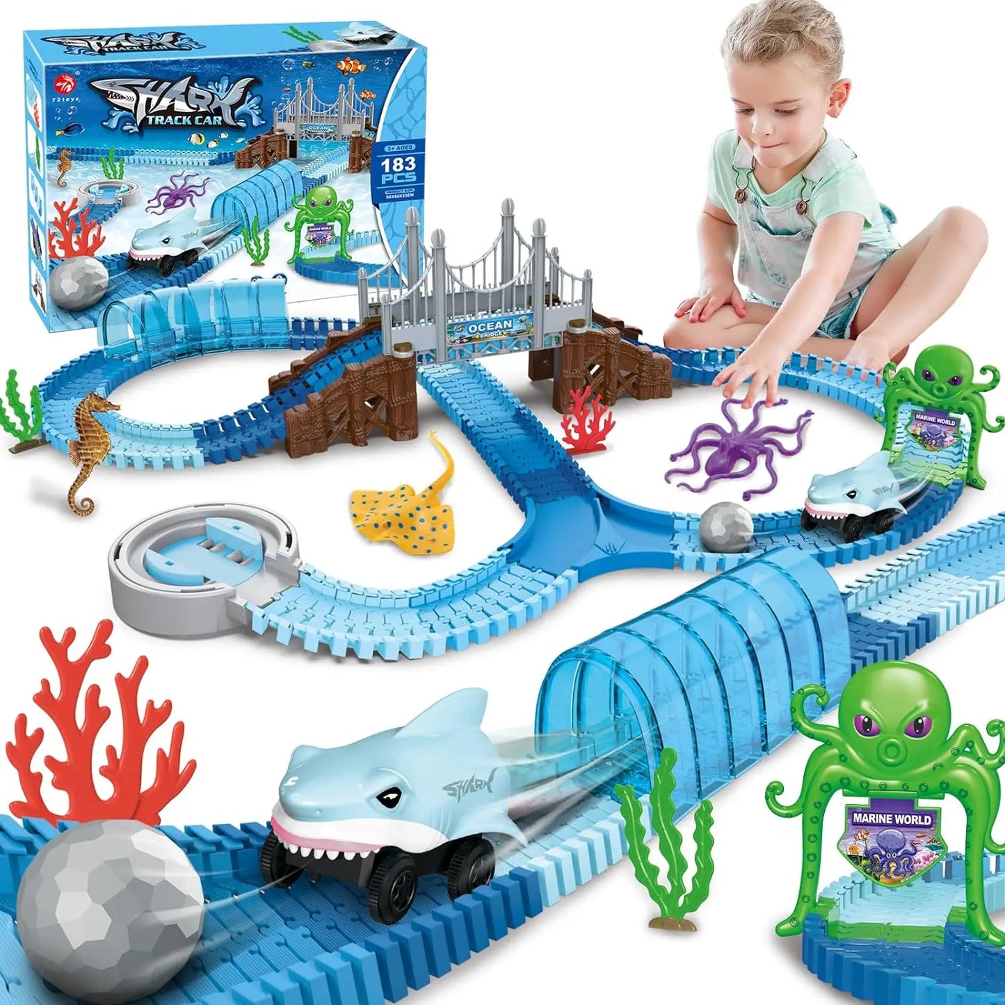 Shark Race Track Toy for Kids