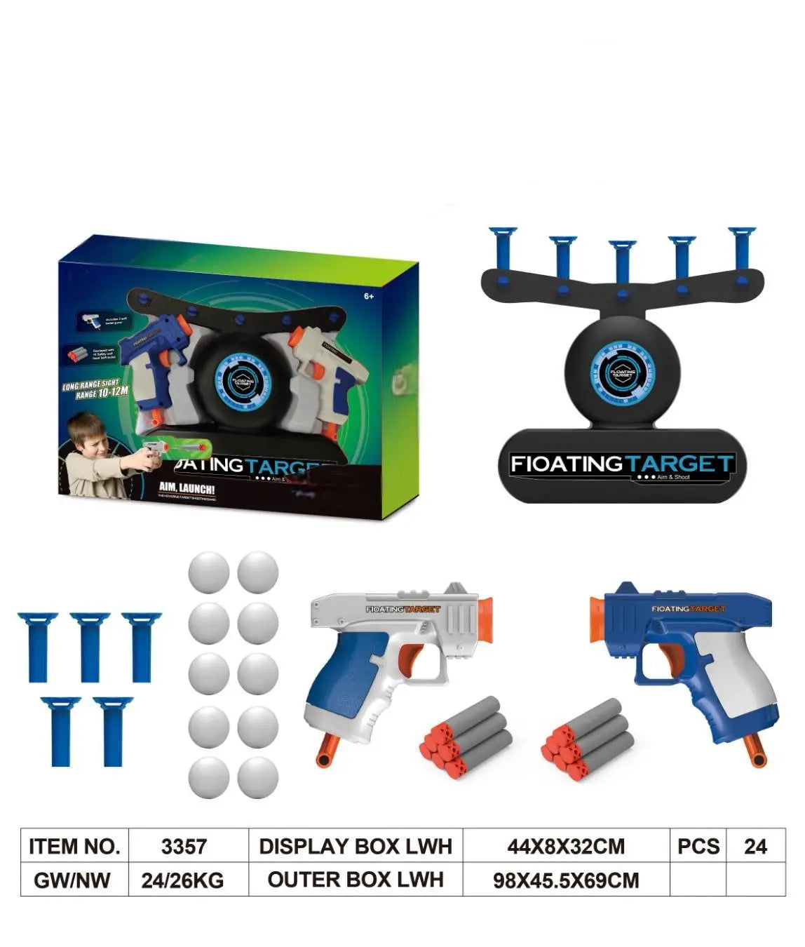 Glow-in-the-Dark Hovering Target Shooting Set