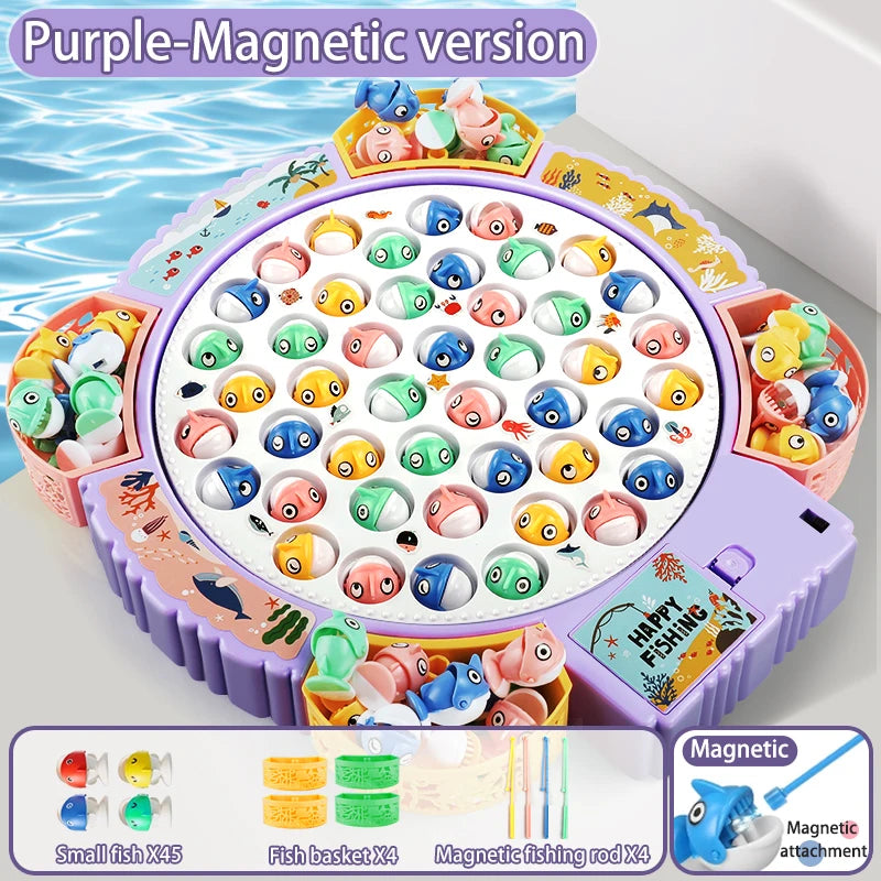Montessori Fishing Game for Kids – Magnetic Rotating Fish Board Toy