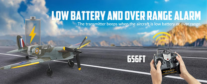 RC Spitfire Fighter Plane – 4CH Remote Control Warbird with Aerobatic Mode