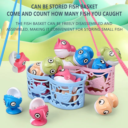 Montessori Fishing Game for Kids – Magnetic Rotating Fish Board Toy