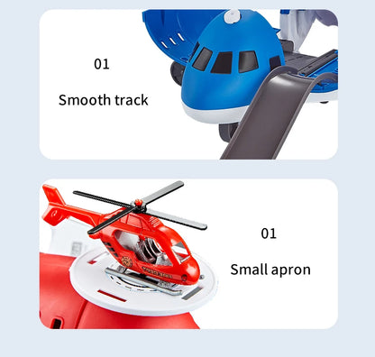 Push & Go Airplane Toy Set – Kids Vehicle Collection with Cars & Traffic Signs
