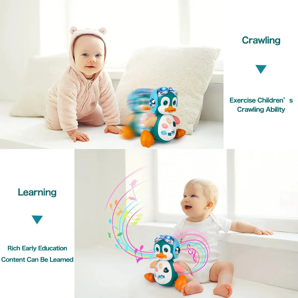 Interactive Musical Penguin | Light-Up Crawl & Chase Toy