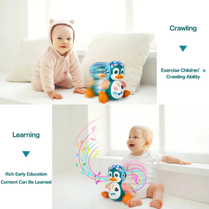 Interactive Musical Penguin | Light-Up Crawl & Chase Toy