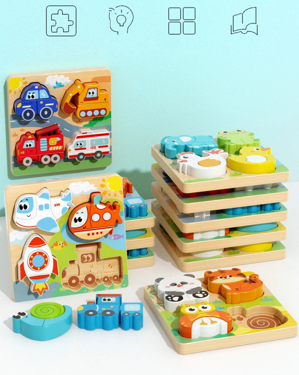 4-in-1 Wood Puzzle