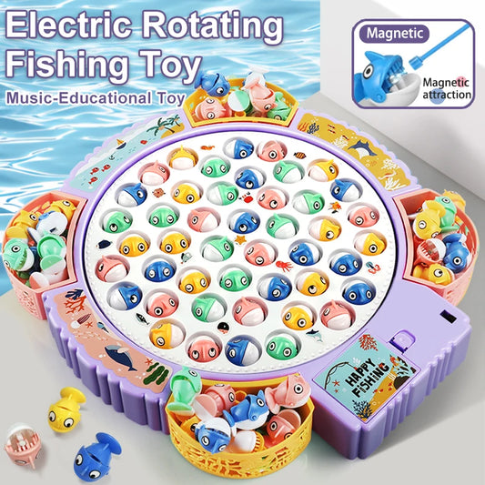 Montessori Fishing Game for Kids – Magnetic Rotating Fish Board Toy