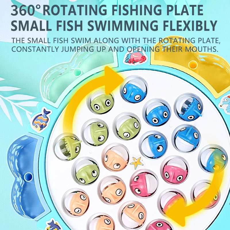 Montessori Fishing Game for Kids – Magnetic Rotating Fish Board Toy