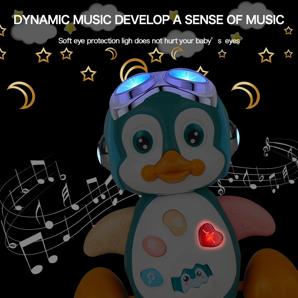 Interactive Musical Penguin | Light-Up Crawl & Chase Toy