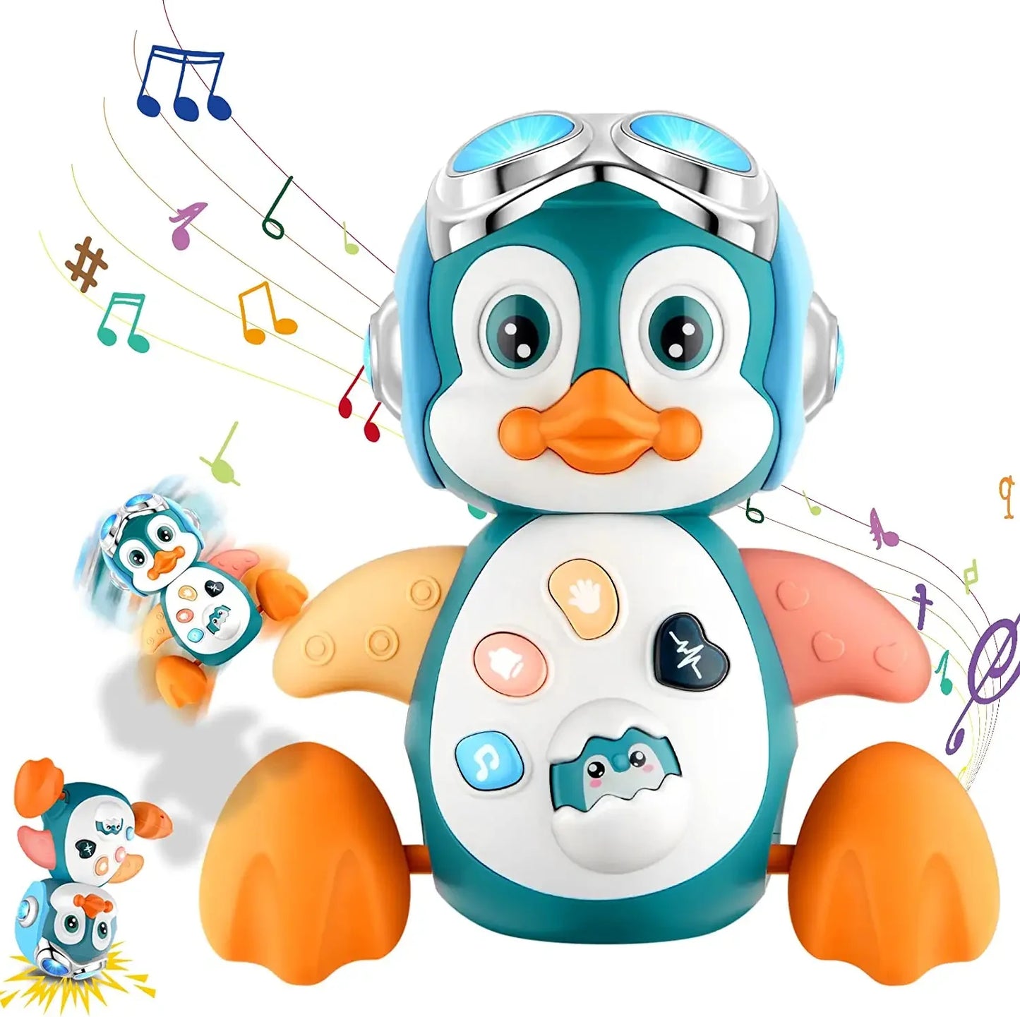Interactive Musical Penguin | Light-Up Crawl & Chase Toy