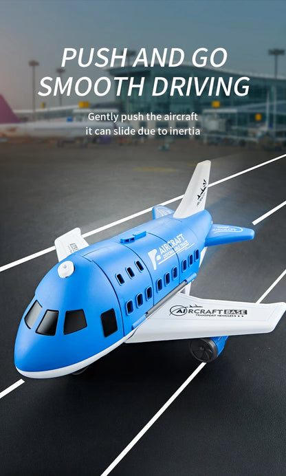 Push & Go Airplane Toy Set – Kids Vehicle Collection with Cars & Traffic Signs