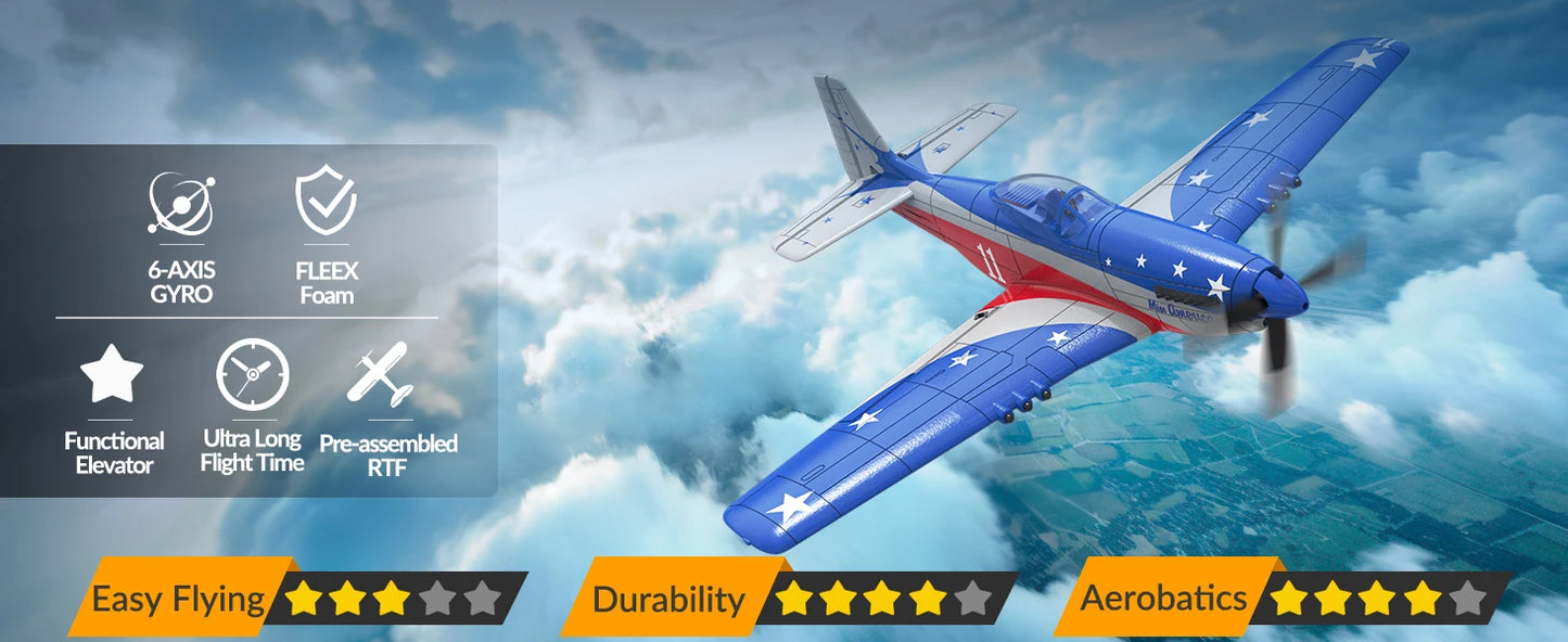 RC Spitfire Fighter Plane – 4CH Remote Control Warbird with Aerobatic Mode