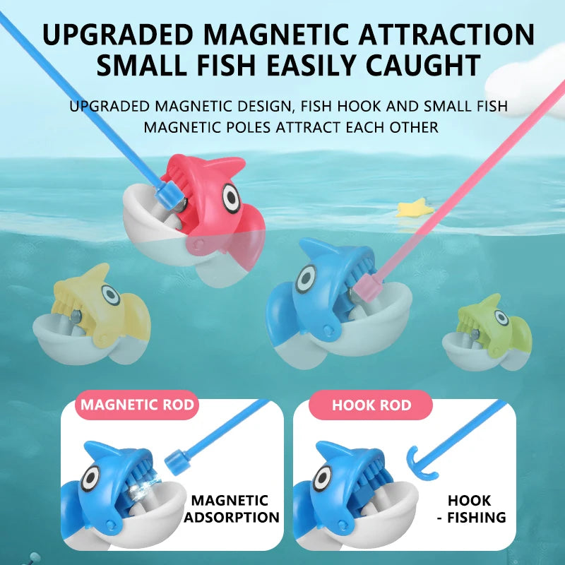 Montessori Fishing Game for Kids – Magnetic Rotating Fish Board Toy