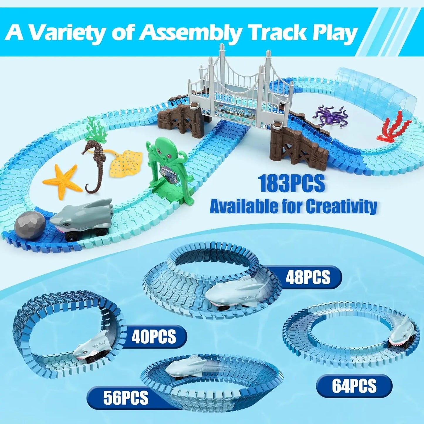 Shark Race Track Toy for Kids