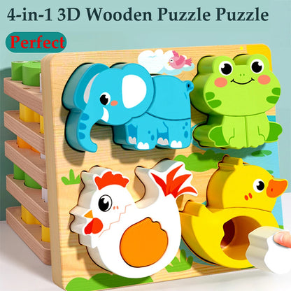 4-in-1 Wood Puzzle