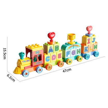 60-Piece Alphabet Train Building Block Set