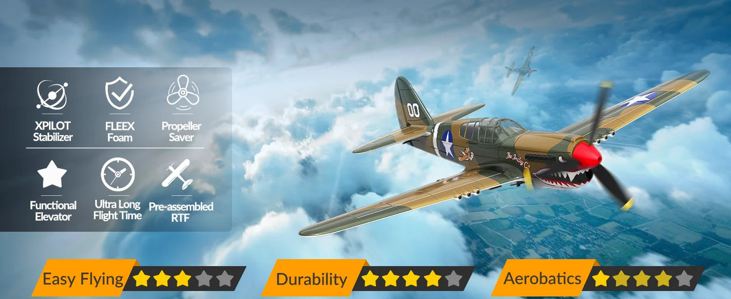 RC Spitfire Fighter Plane – 4CH Remote Control Warbird with Aerobatic Mode