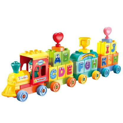 60-Piece Alphabet Train Building Block Set