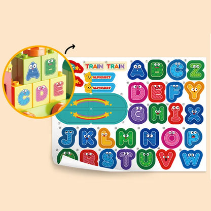 60-Piece Alphabet Train Building Block Set