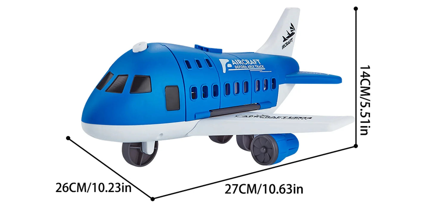 Push & Go Airplane Toy Set – Kids Vehicle Collection with Cars & Traffic Signs